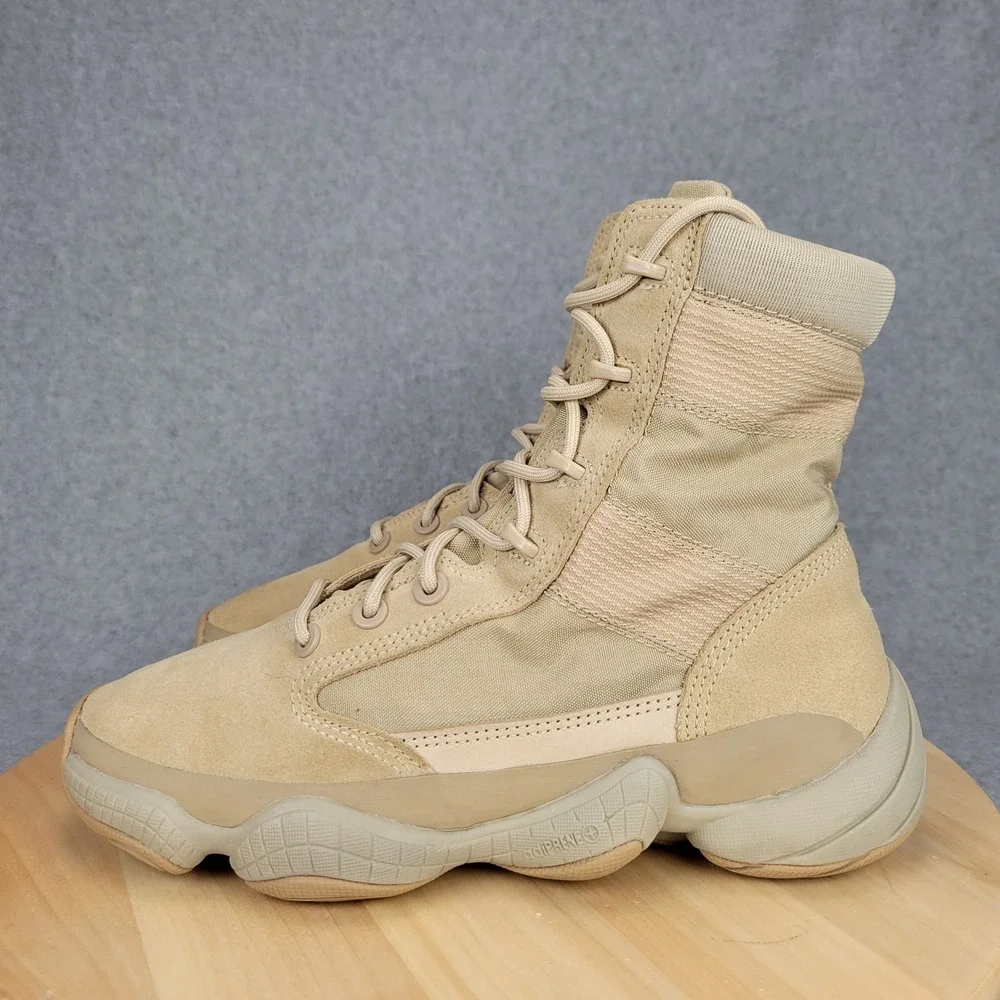 Adidas Yeezy 500 High Tactical Boot Mens 9 Sand Tan IF7549 Suede Mesh Utility